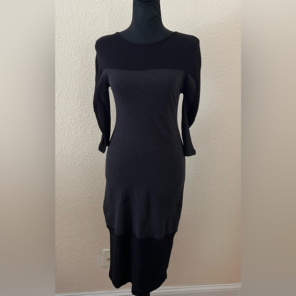 Ioanna Kourbela Black & Gray Bodycon Midi Dress Small - Picture 2 of 16